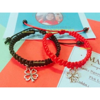 Vòng tay đôi cỏ 4 lá handmade