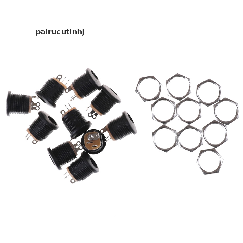 Set 10 Đầu Cắm Nguồn DC 022 2.1x5.5 mm PCB Màu Đen Chuyên Dụng