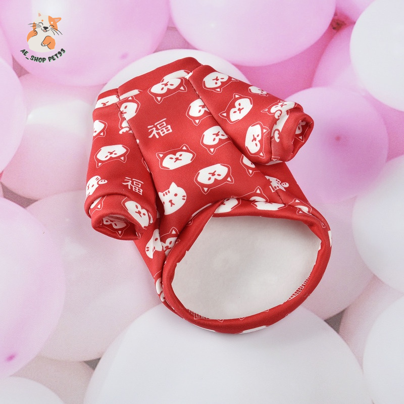 Áo nỉ chất đẹp họa tiết cực xinh chó chó mèo - Quần áo chó mèo thú cưng