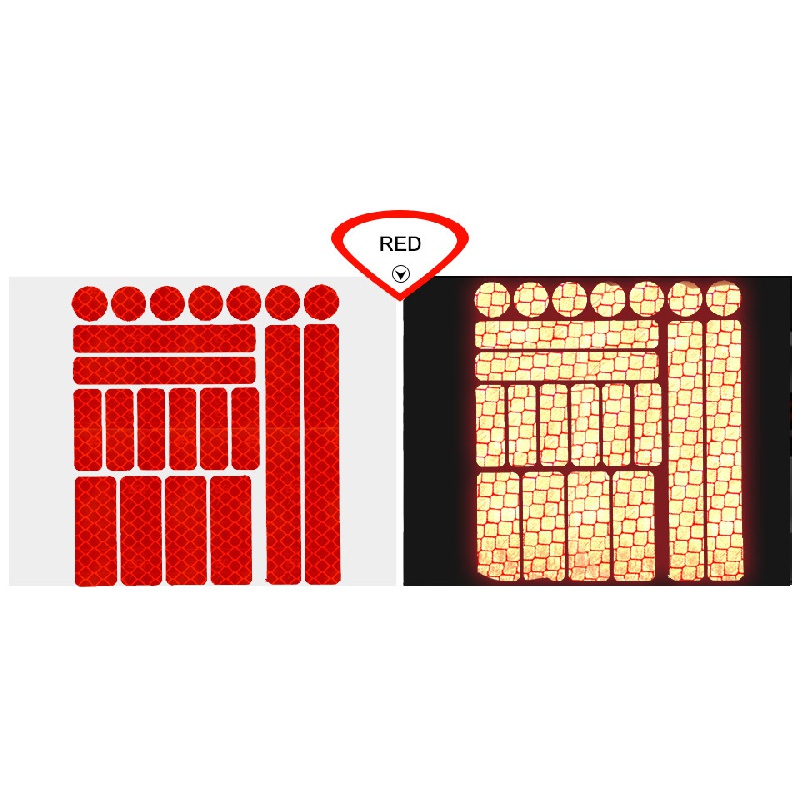 Bộ 21 Miếng Dán Cảnh Báo An Toàn Đa Năng In Logo Kẻ Sọc Phản Quang Cho Xe Hơi / Xe Đạp / Xe Máy