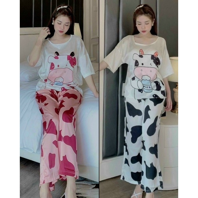 SET BỘ BÒ SỮA CỔ TRÒN LỤA SATIN SIEU HOT