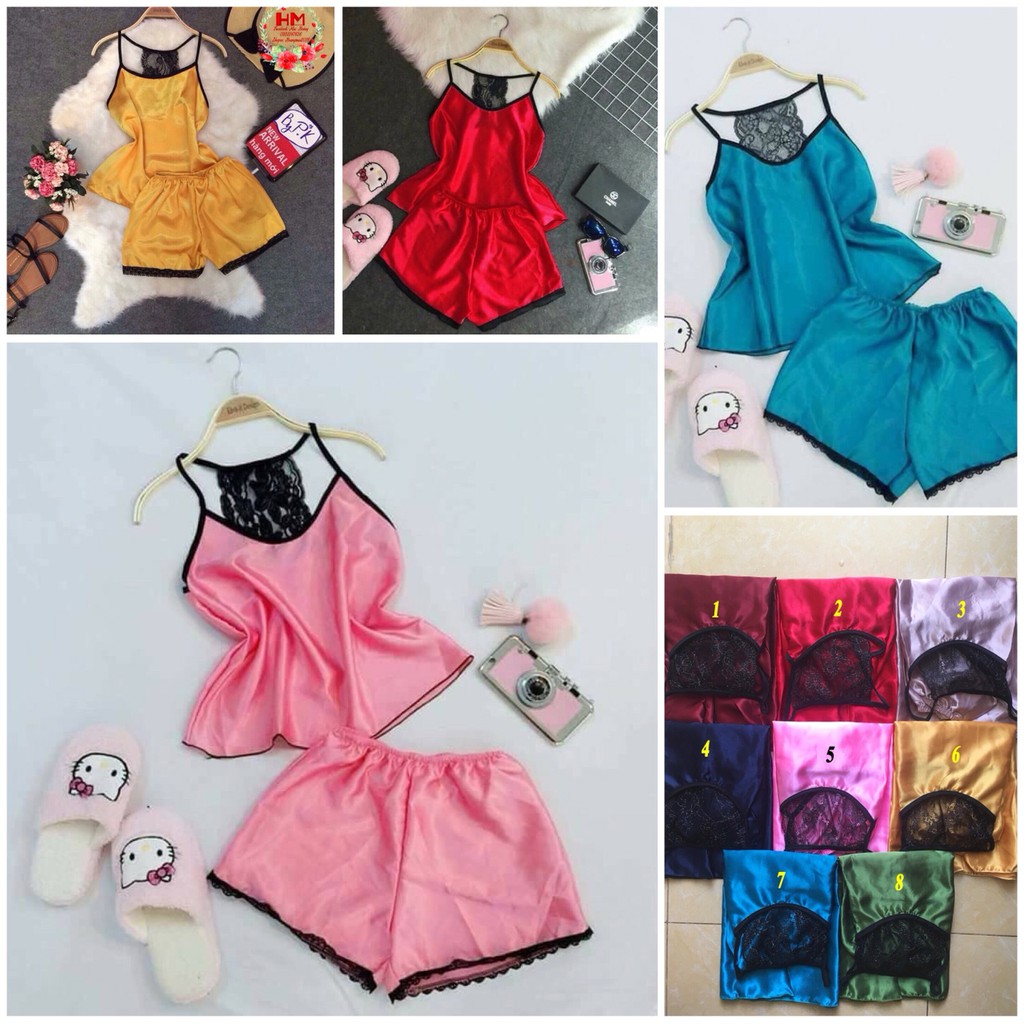 BỘ PHI LỤA SIÊU ĐẸP PHỐI REN Y HÌNH ĐỦ MÀU | BigBuy360 - bigbuy360.vn