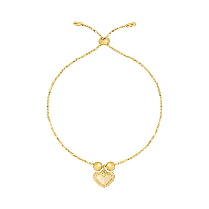 Lắc Tay Vòng Tay Nữ Đính Đá Zircon Trái Tim Có Dây Rút Chỉnh Kích Thước Thông Minh Lemi Accessories