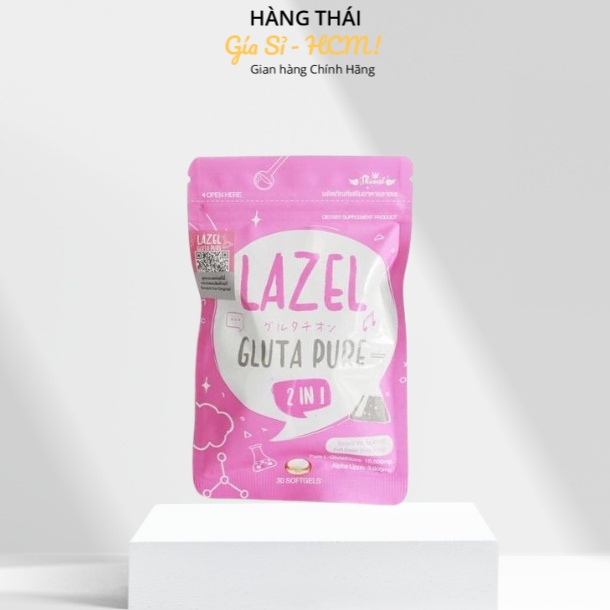 Viên uống trắng da siêu tốc Lazel Gluta Pure 2 in 1 Thái Lan
