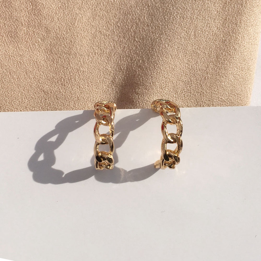 MXMUSTY Simple Stylish|Color C Type Chain Stud Earrings