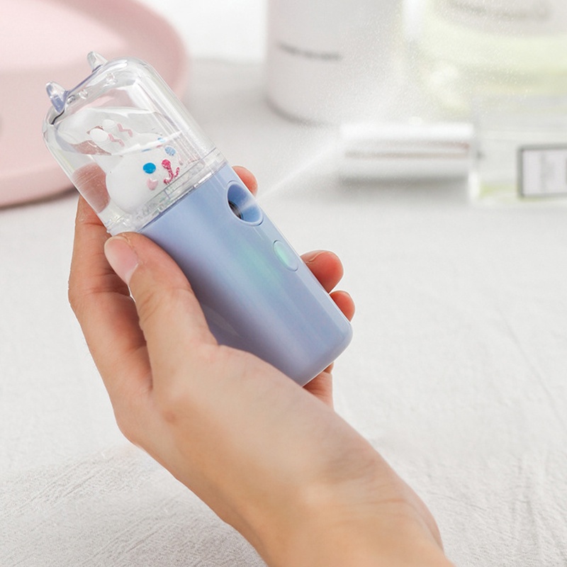 [Hàng mới về] Máy phun sương tạo độ ẩm cầm tay họa tiết động vật hoạt hình sạc cổng USB dễ thương