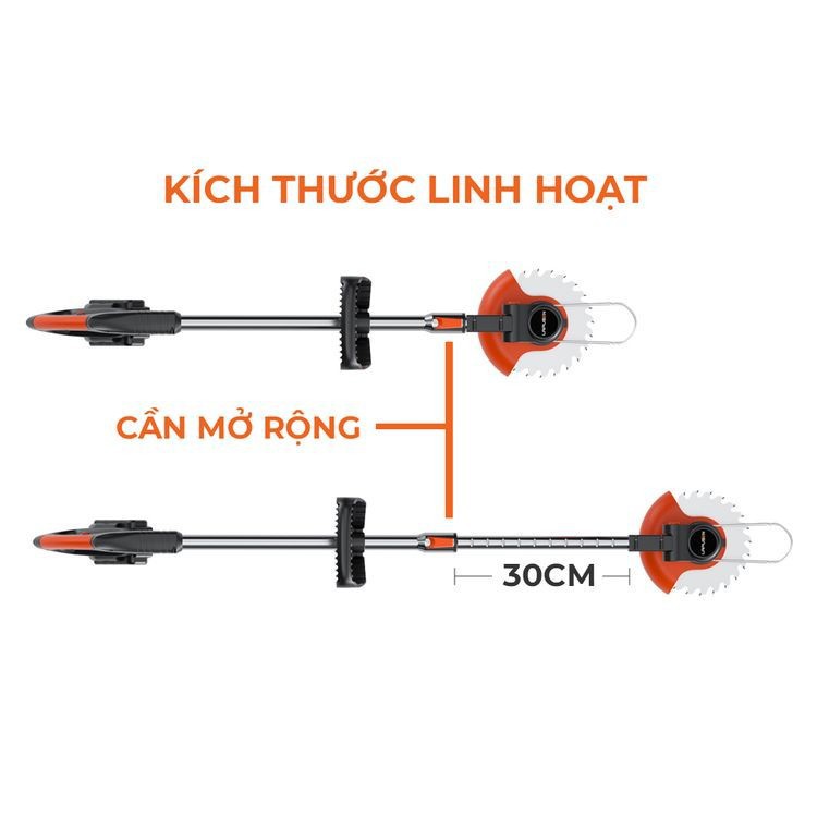MÁY CẮT CỎ PIN  LAPUSEN 36V, máy cắt cỏ pin công  xuất 1800W, máy + 8 lưỡi cắt  2 pin  bảo hành 12 tháng
