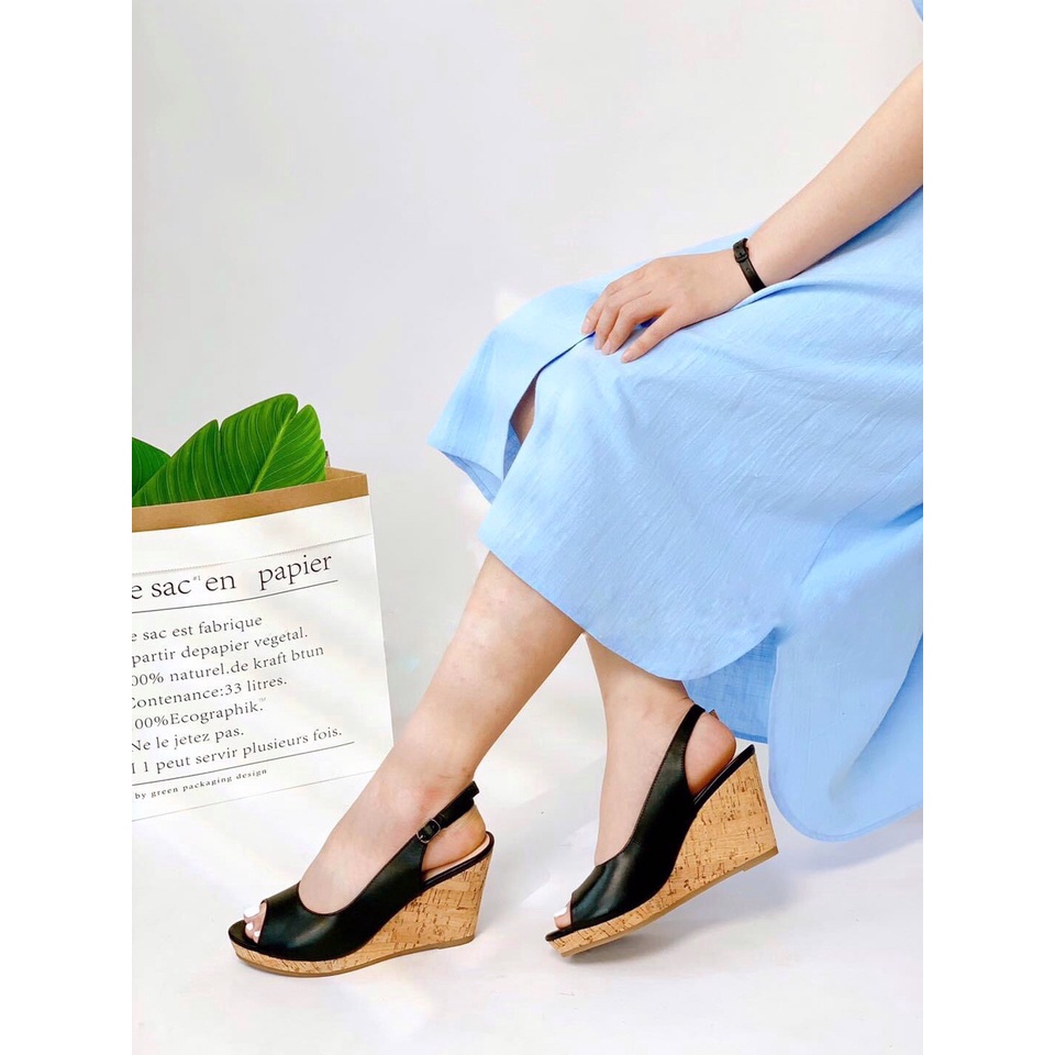 Sandal Đế Xuồng Da Thật 7cm
