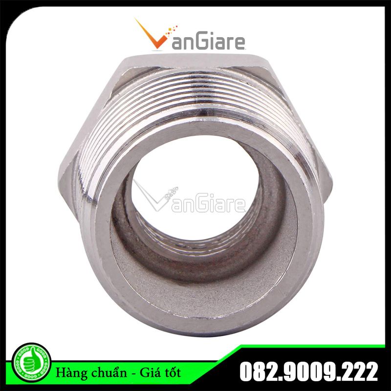 Cà rá inox, lơ thu ren inox 304, nối ren trong ren ngoài inox phi 13 17 21 27 34 42 49 60
