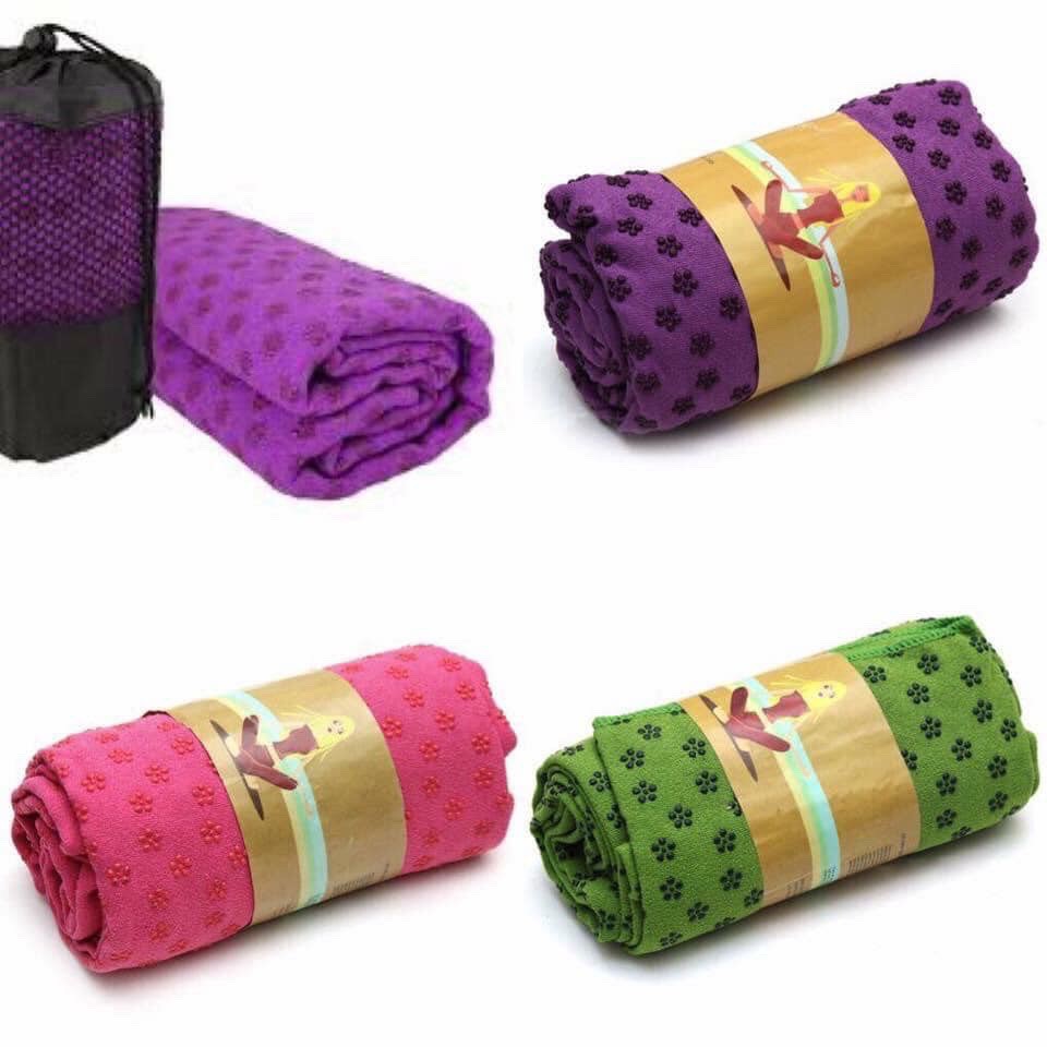 Khăn Trải Thảm Yoga microfiber Dày Chống Trượt Thấm Mồ Hôi Cao Cấp Tặng Túi Đựng Khăn Hải Triề | BigBuy360 - bigbuy360.vn