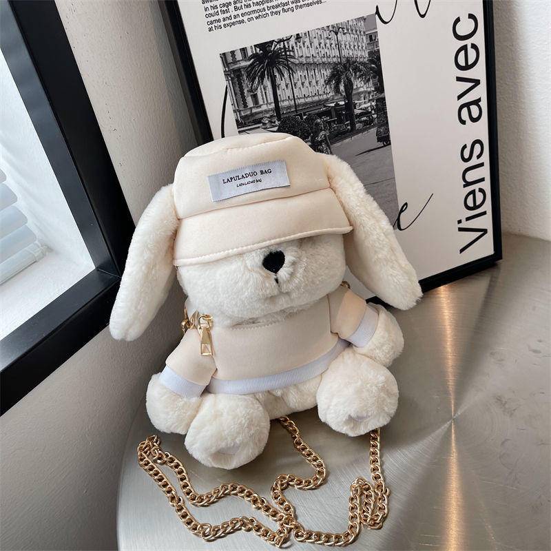 Túi Đeo Chéo Phủ Lông Hình Thỏ Dễ Thương Thời Trang Cho Nữ