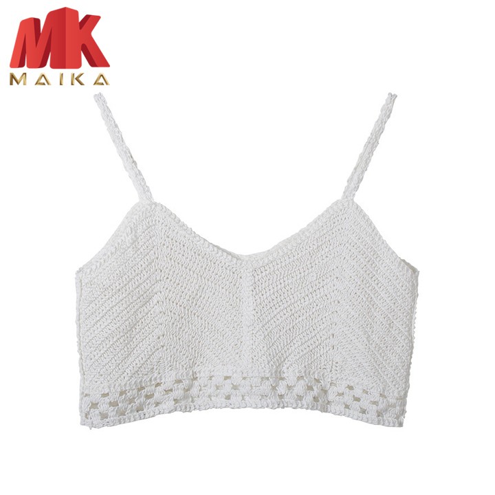 Áo Lưới Đi Biển MK MAIKA Mẫu Mới Móc Len MKF006 Trắng