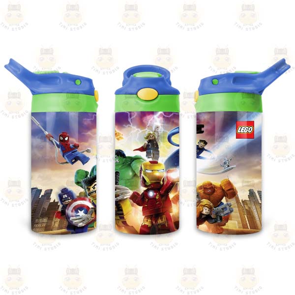 Bình Uống Nước Giữ Nhiệt Cho Bé Có Ống Hút Hình Lego - Tỉ Mỉ Studio - Mã 2807KT04-07