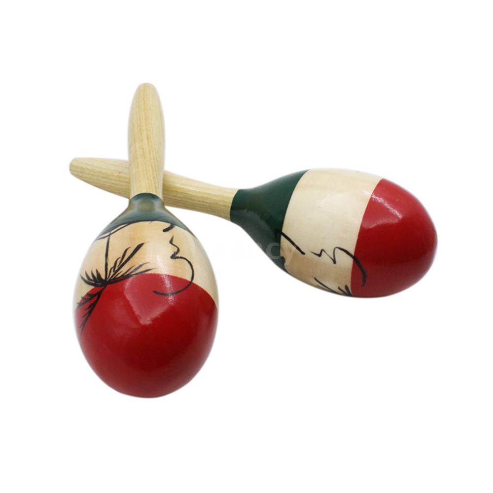 Cặp búa lắc Maracas Rumba nhạc cụ đồ chơi bằng gỗ thú vị cho trẻ
