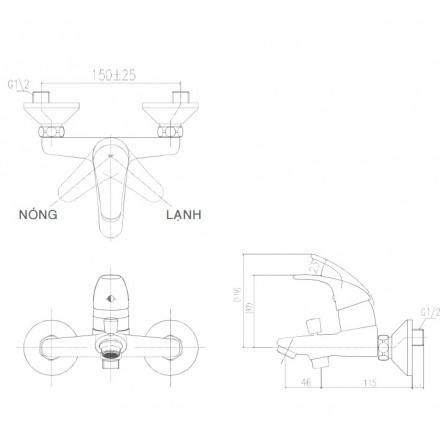 Vòi Sen Tắm Inax Nóng Lạnh BFV-1303S, bảo hành chính hãng 02 năm