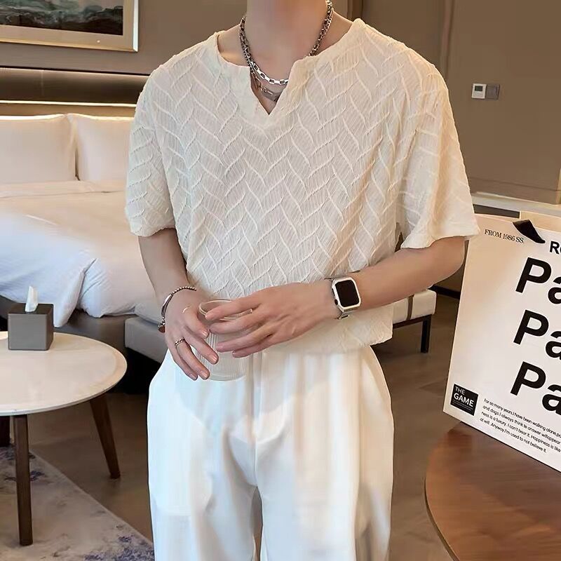 Áo Thun Tay Ngắn Dáng Rộng Màu Sắc Đơn Giản Phong Cách Hàn Quốc Cho Nam Giới Simple áo phông rộng Fashion áo thun nam tay lỡ bigsize áo phông trắng áo kiểu Nam lụa Sọc