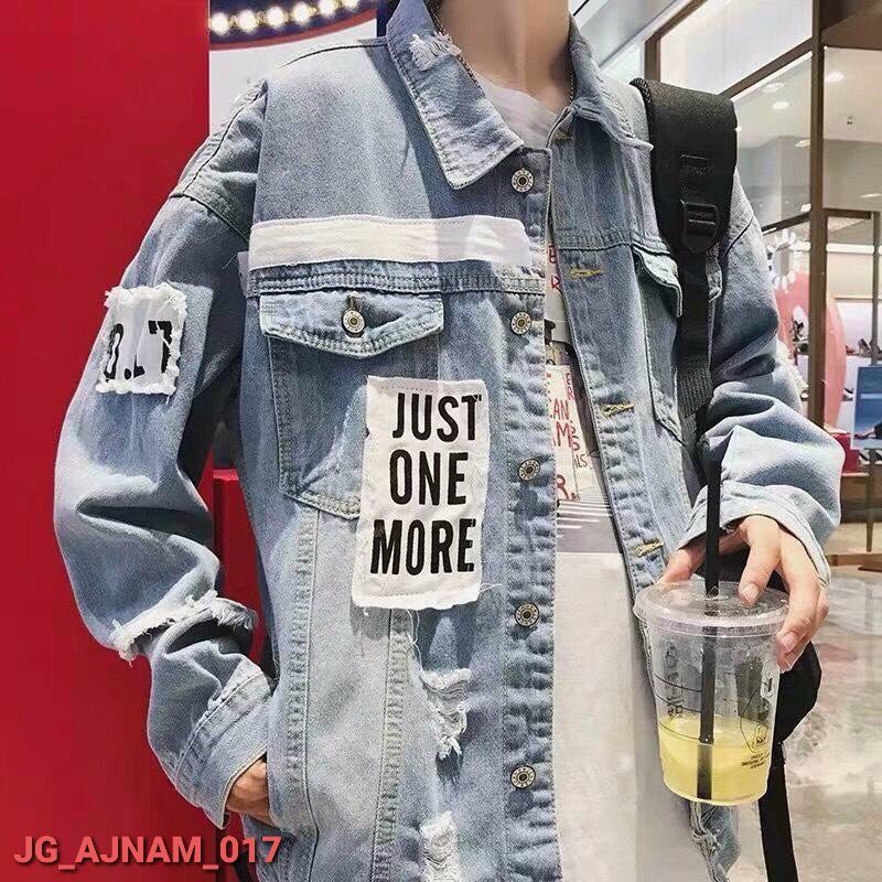 Áo Khoác Jean UNISEX Form Rộng Nam Nữ YUST ONE MORE