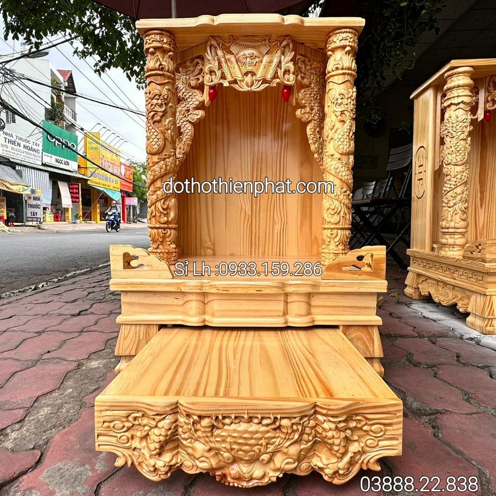 Bàn thờ thần tài gỗ thông ngang 60 cm rẻ nhất thị trường Sỉ Lh : 0933.159.286