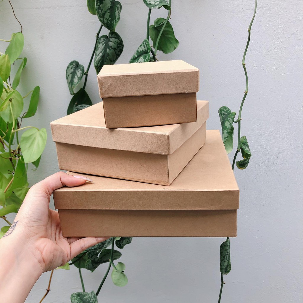 Hộp giấy Kraft, hộp giấy gói quà nhiều kích thước | BigBuy360 - bigbuy360.vn