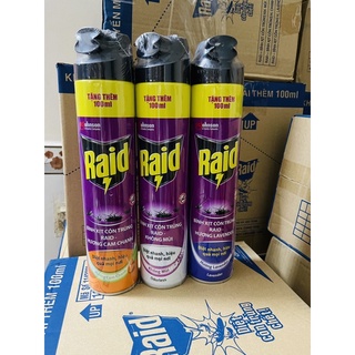 Tặng thêm 100ml-Xịt côn trùng RAID hương Cam chanh/không mùi 700ml