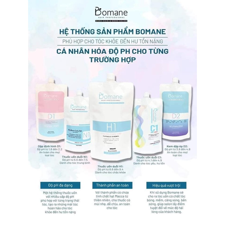 UỐN XOĂN BOMANE - PHỤC HỒI TÓC TRONG QUÁ TRÌNH UỐN AN TOÀN - HIỆU QUẢ NGAY CẢ VỚI MÁI TÓC HƯ TỔN NẶNG