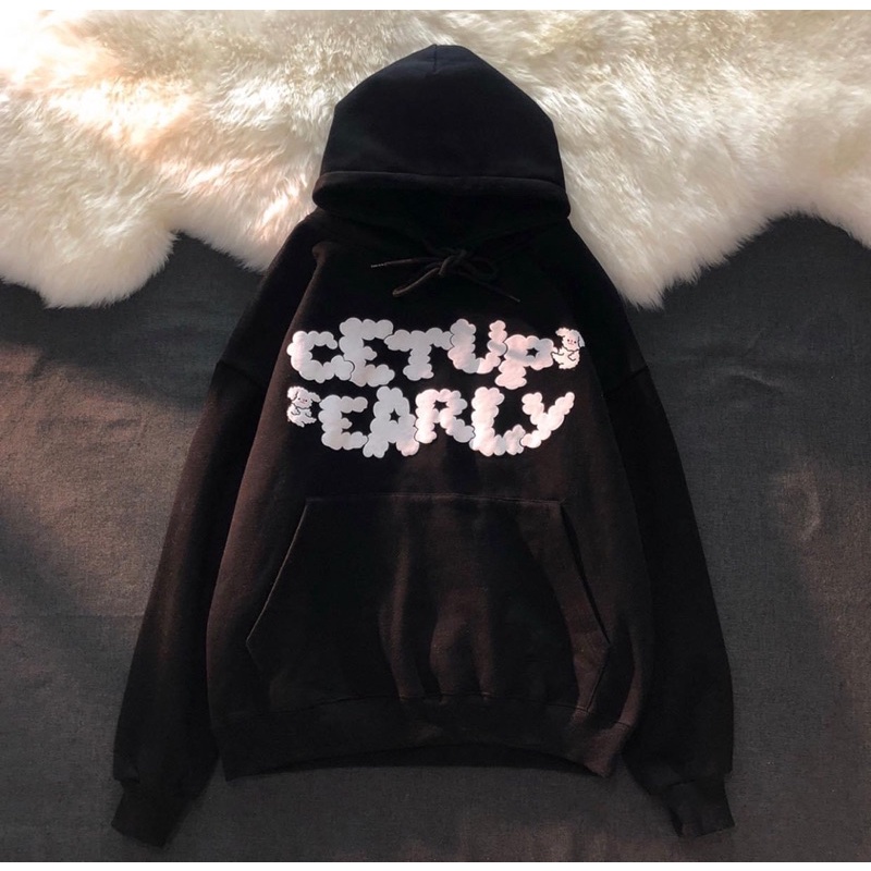 Áo Hoodie Trơn Tay Dài Unisex CETUP EARLY Kèm Clip Chất Vải