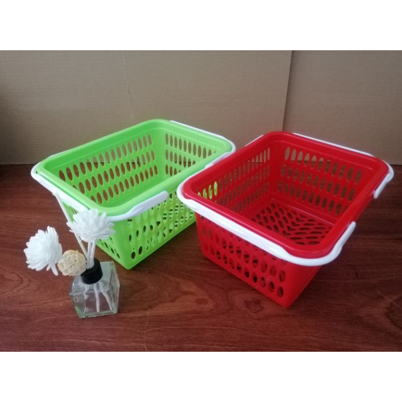 Giỏ nhựa có quai xách xinh xắn tiện lợi 24x17x12.5cm