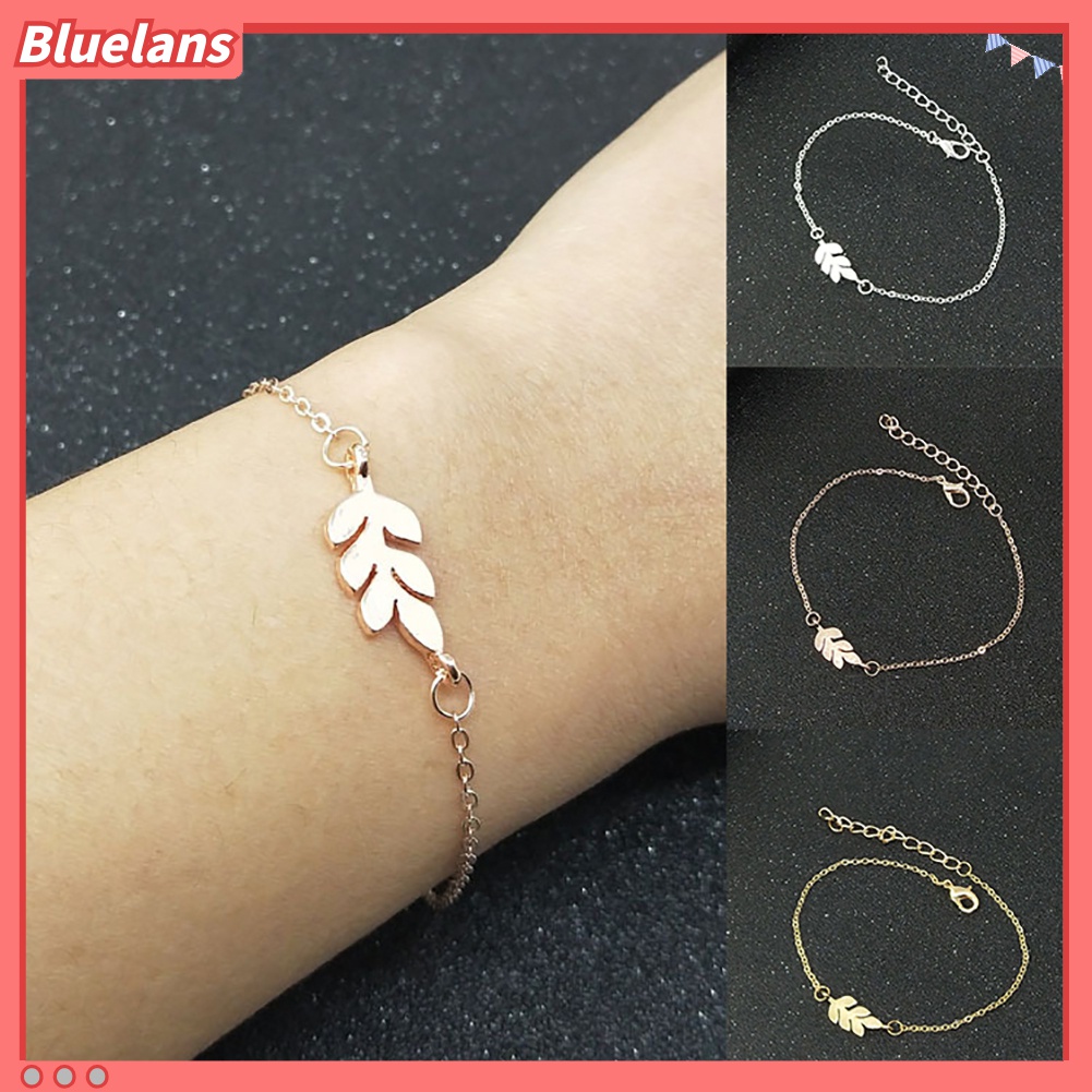 Lắc tay hợp kim họa tiết chiếc lá xinh xắn cho nữ