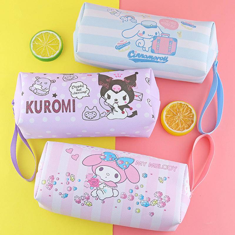 Sanrio mymelody Kuromi Cinnamoroll Túi Đựng Bút Bằng Vải Canvas Sức Chứa Lớn Để Bàn Sắp Xếp Gọn Gàng Làm Quà Tặng Cho Trẻ Em Hàng
