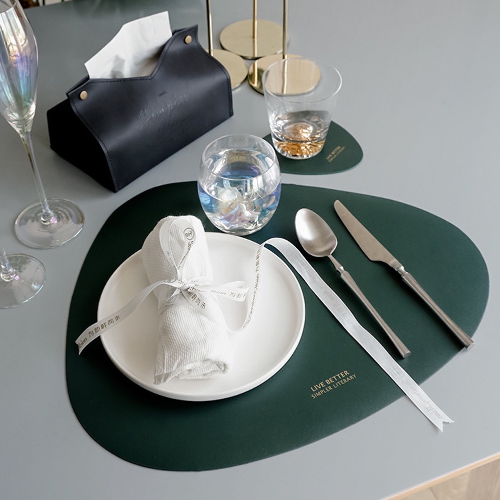 Bắc Âu da tam giác Placemat cách nhiệt chống trơn trượt Bộ đồ ăn không thấm nước Mat Hydrogen065
