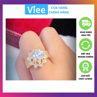 Nhẫn nữ bông xoàn mạ vàng 18k Hàn Quốc - msv01