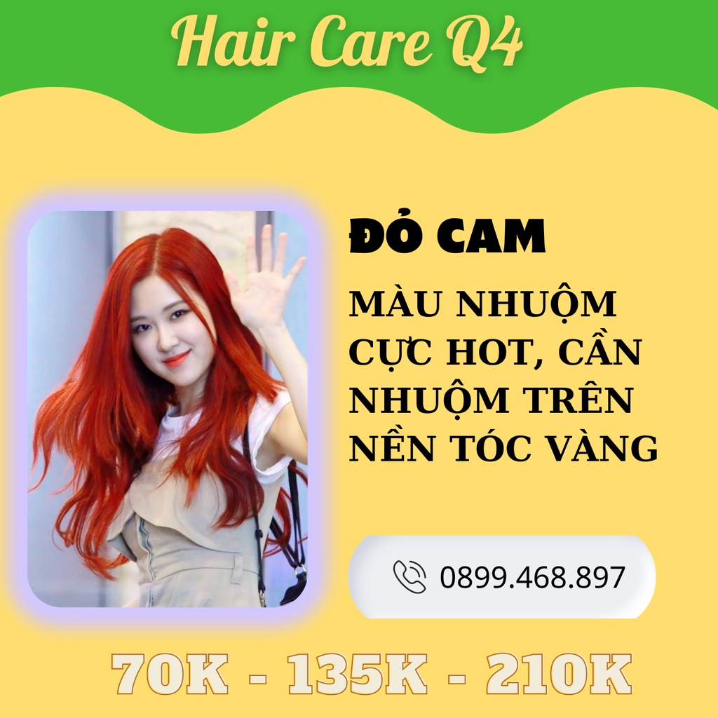 Thuốc Nhuộm Tóc Hot Trend Mùa Tết Mùi Thơm Không Rát Da Màu Cam, Cam Đỏ, Cam Đào - Hair Care Q4