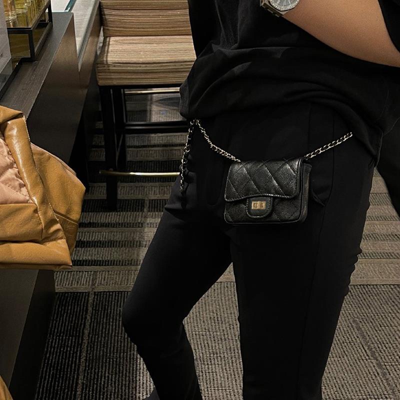 ☍✖△Túi đeo hông Mini phối dây xích thời trang cá tính