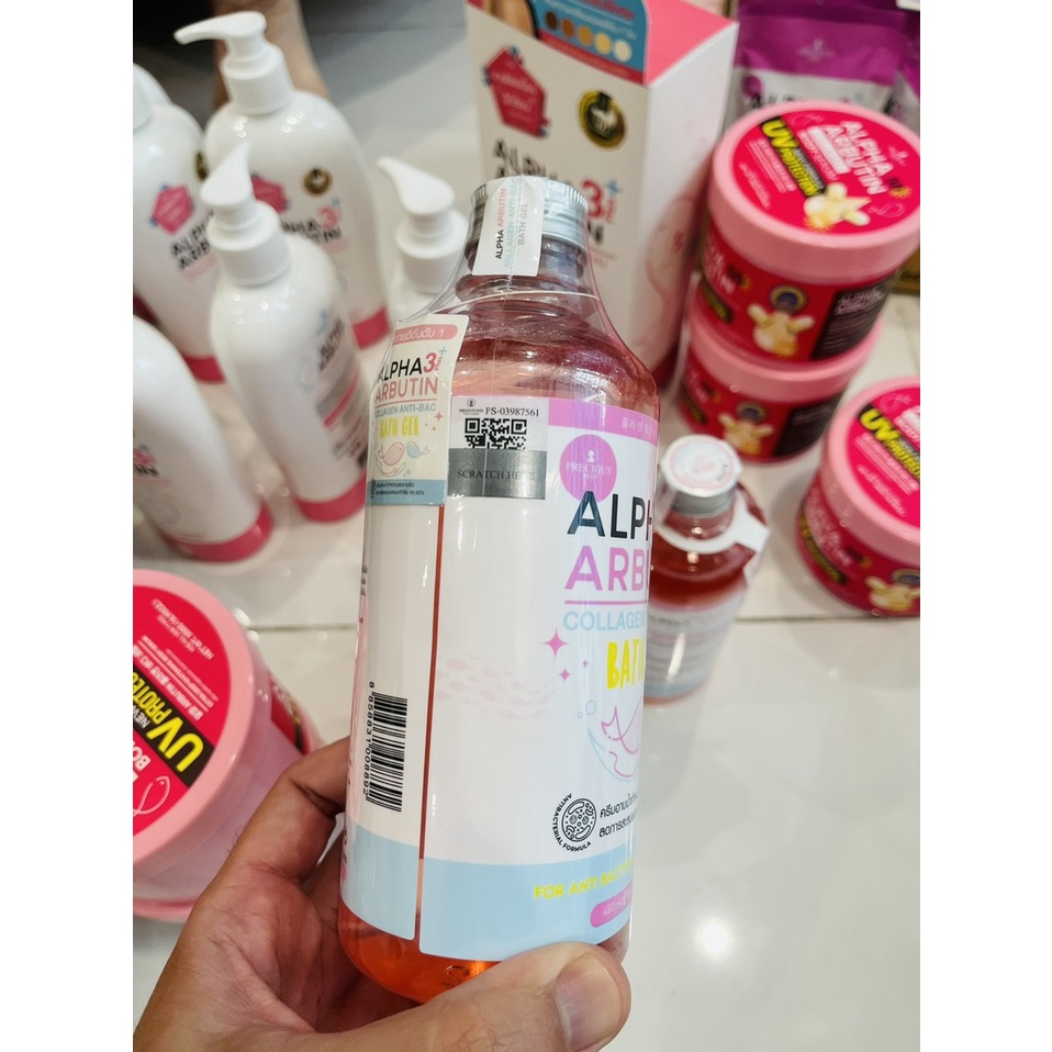 Sữa Tắm Dưỡng Trắng Da Alpha Arbutin 3+ Plus Thái Lan Collagen Bath Cream, Bath Gel 350ml - 450ml Thái Lan