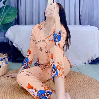 Đồ bộ nữ pijama lụa tay dài SP0064
