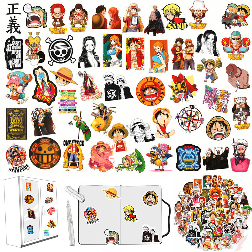 ☠ One Piece . Sailing Adventure Series 03 Stickers ☠ 50Pcs/Set Anime Luffy Chopper Zoro Nami Waterproof DIY Fashion Decals Doodle Stickers