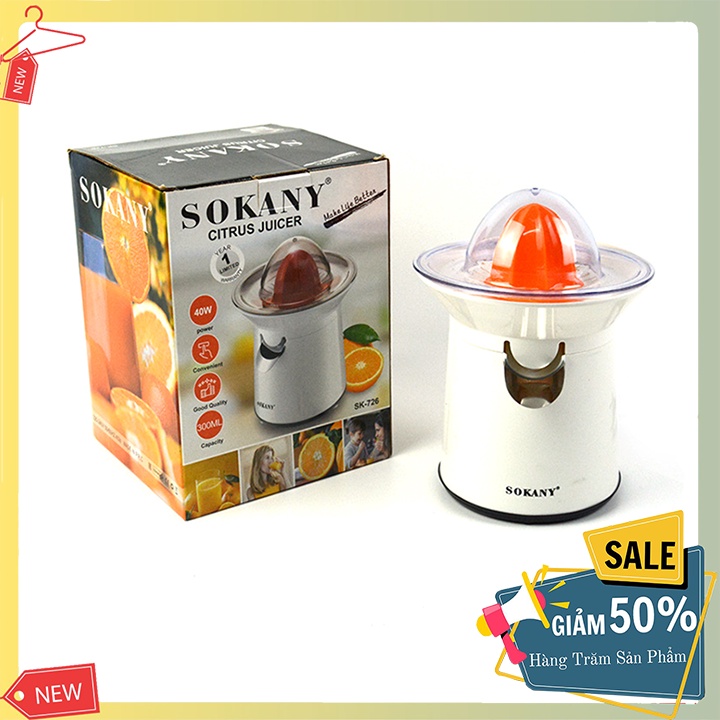 Máy ép cam, máy vắt cam cao cấp Sokany sk726 40W vắt êm kiệt nước