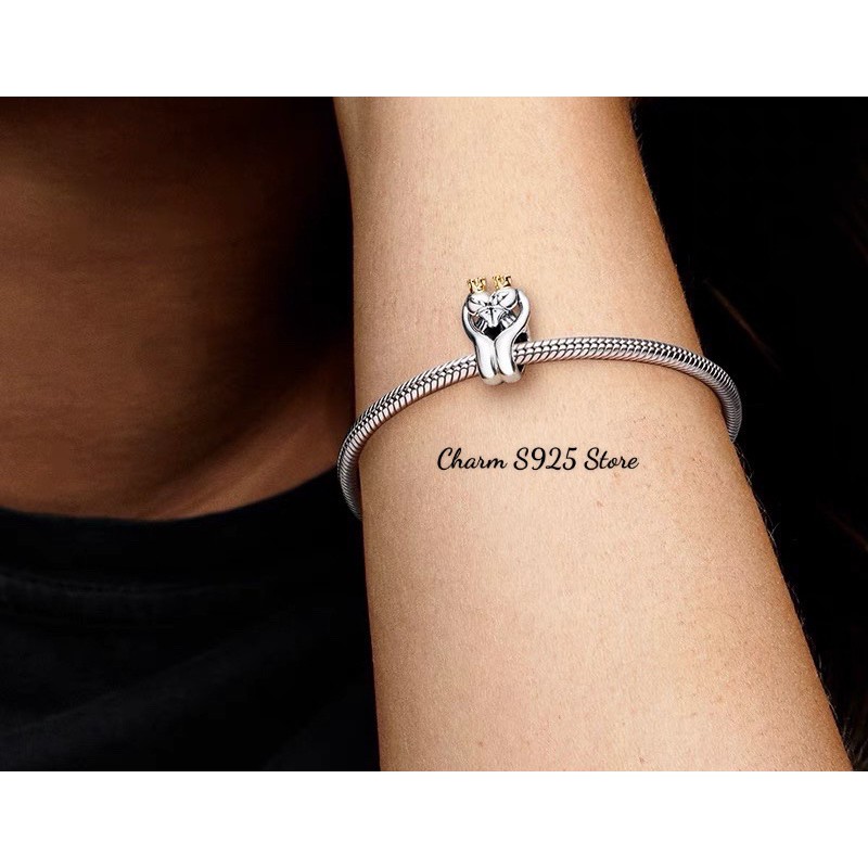 charm pan đôi thiên nga bạc s925 cao cấp