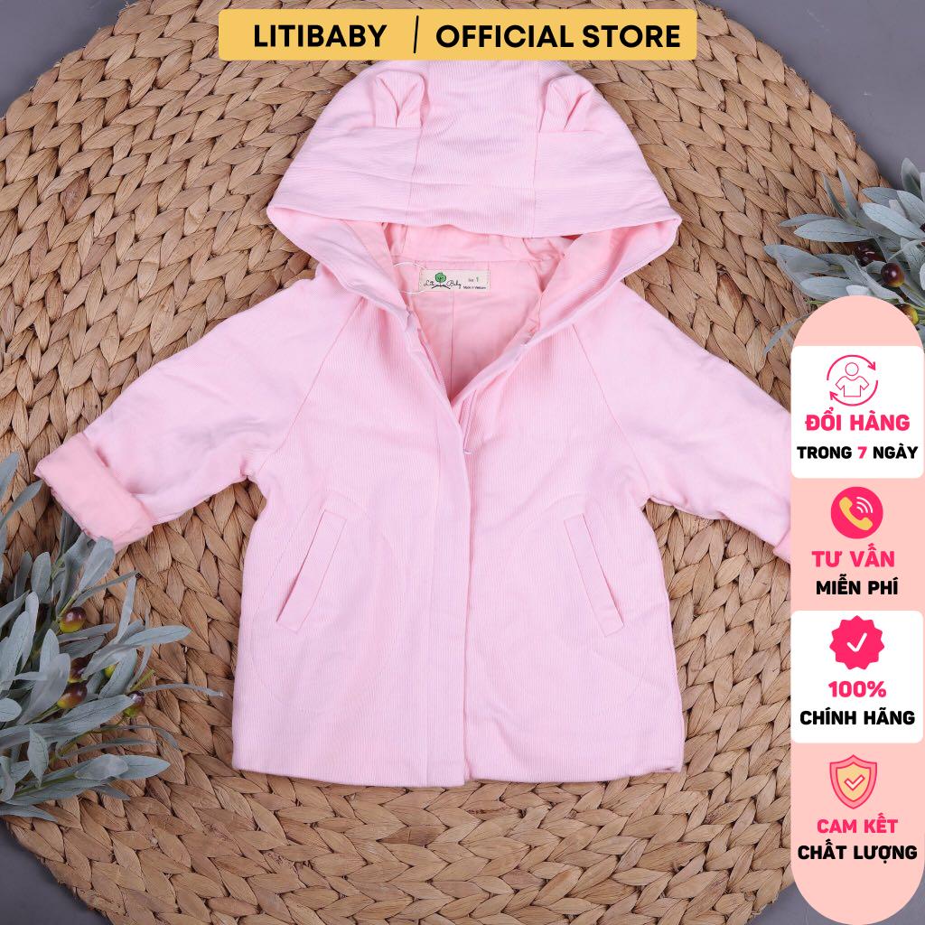 Áo khoác nỉ bé gái lót cotton tai thỏ LITIBABY 1-4