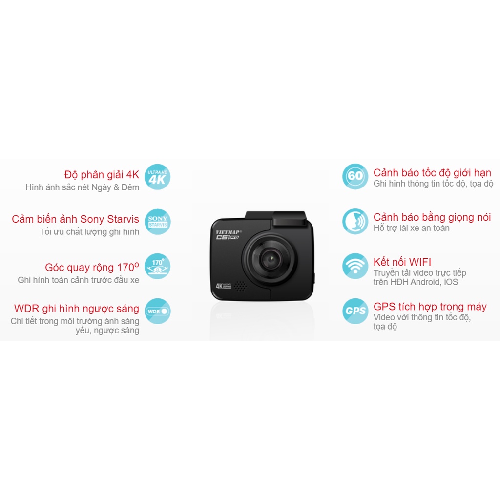 [Kèm Thẻ Nhớ 128Gb] Camera Hành Trình Vietmap C61 Pro