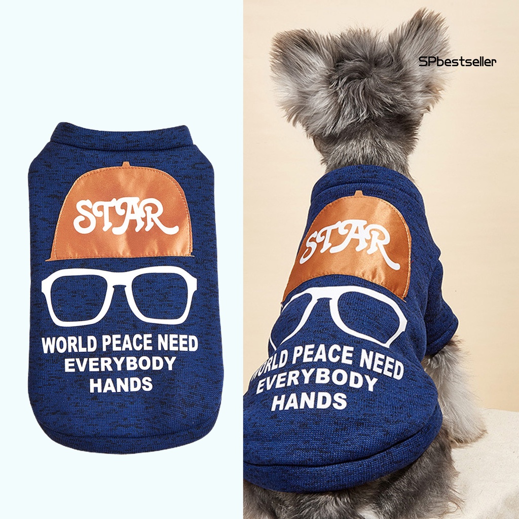 Áo khoác cardigan in chữ giữ ấm thoáng khí thời trang cho thú cưng