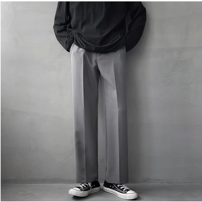 Quần tây ống suông rộng màu trơn đơn giản thời trang Hàn Quốc cho nam đồ bộ quần dài fashion quần ống suông simple quần tây nam from rộng