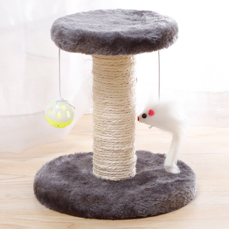 Trụ Cào Móng Tròn Cho Mèo Nhỏ - Kèm đồ chơi chuột treo vui nhộn