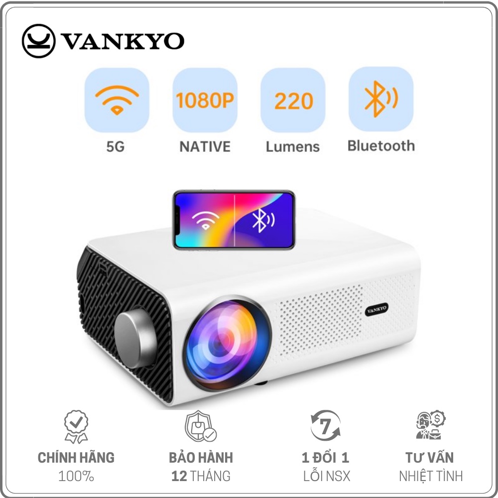 VANKYO Leisure 495W 1080P Mini Projector - Máy chiếu mini Full HD 1080p (hỗ trợ 4K) - Hàng Chính Hãng