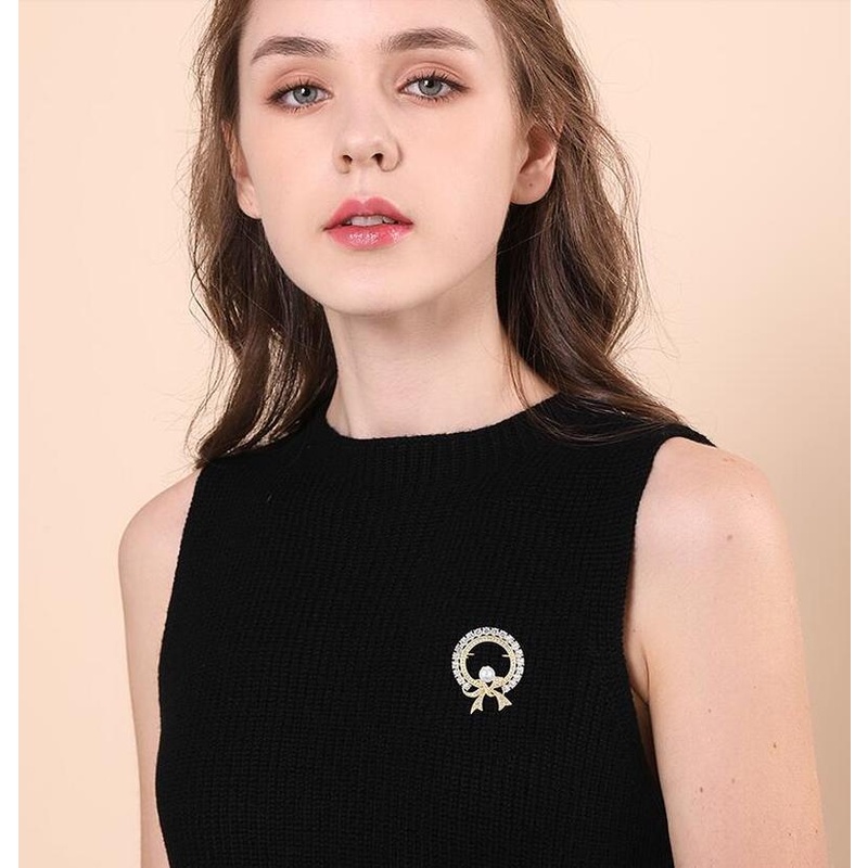 Cài Áo Đính Ngọc Trai Phong Cách Hàn Quốc Cổ Điển Thanh Lịch Dành Cho Nữ