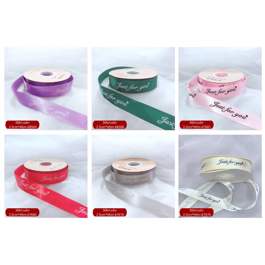 Ruy băng trang trí bánh loại 2.5cm