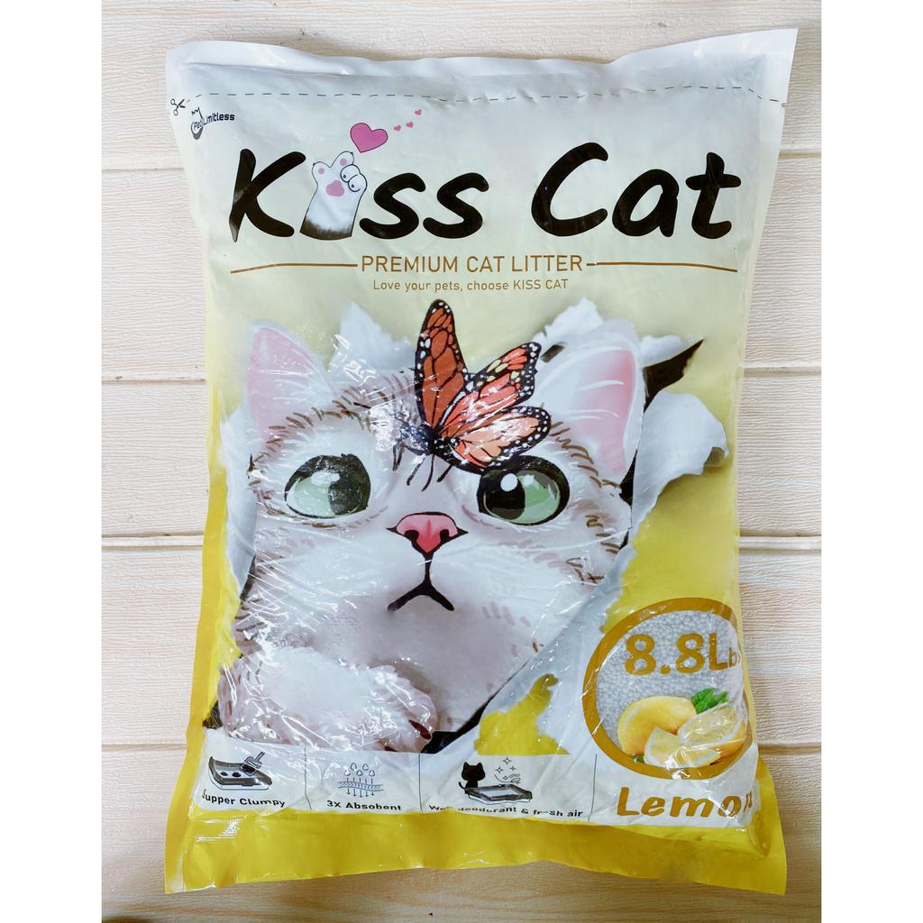 Cát vệ sinh cho mèo Kiss cat siêu thấm hút và siêu vón cục size 8.8L 4kg
