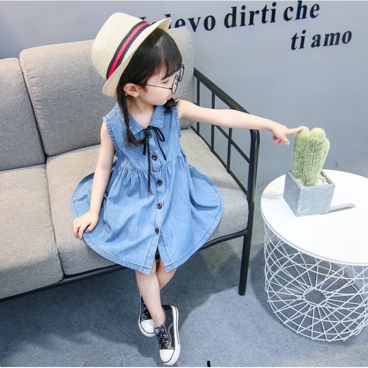 [MẪU MỚI] VÁY JEANS PHONG CÁCH HÀN QUỐC SIÊU ĐÁNG YÊU CHO BÉ 13-21KG. XƯỞNG MAY BIBO