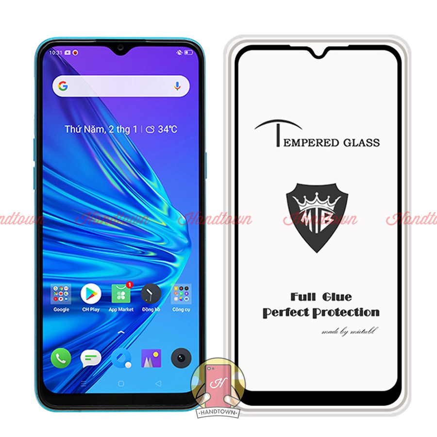 Kính Cường Lực 9H Mietubl Oppo A35 / Oppo A35s Full Màn Đen Full Keo Thế Hệ Mới Chống Va Đập Trầy Xước Độ Trong Suốt Cao