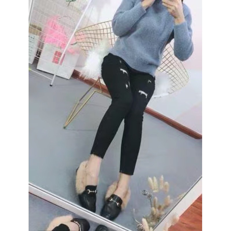 [Size 32~36] Quần Jeans LƯNG SIÊU CAO 2 Nút Ôm Eo Trên Rốn - Hàng Co Giãn